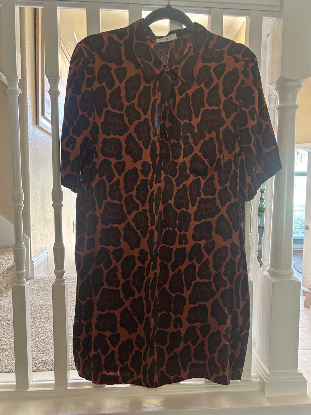 Equipment Brown and Black Leopard Print Mini Dress